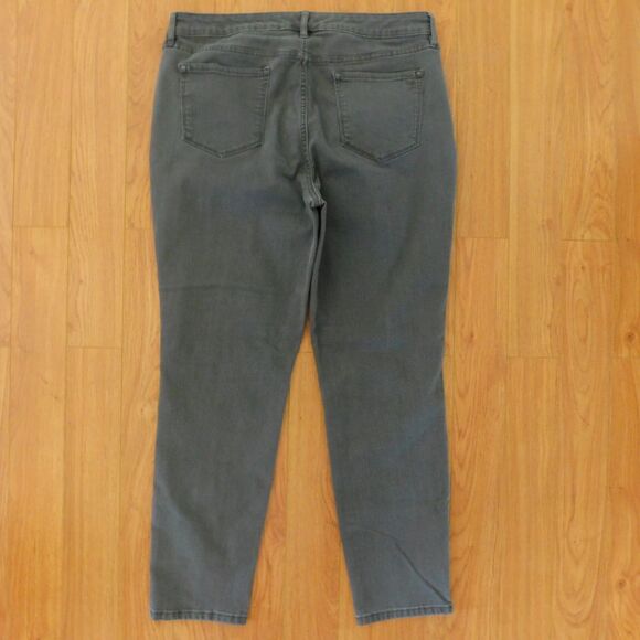 Martha Stewart Jeans Womens 16 Gray Patchwork 5 Pocket Ankle Jeans A301087 EUC - Picture 4 of 13